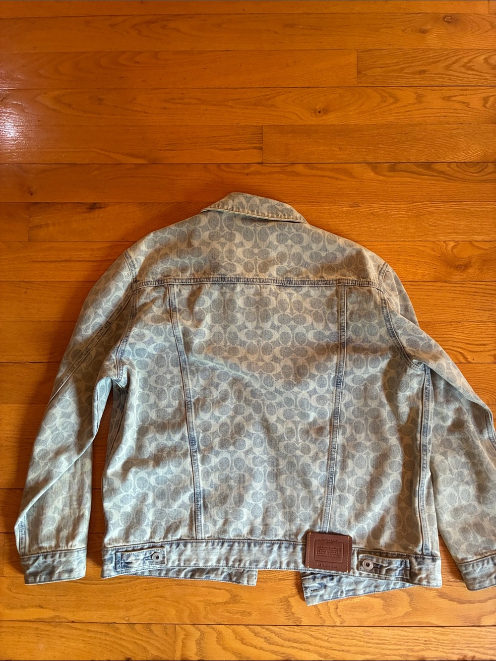 Coach Light Blue Signature Print Denim Jacket